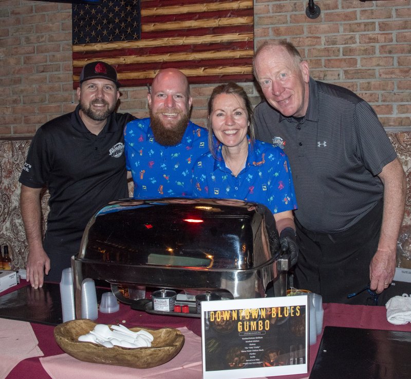 Downtown Blues was a spicy spot for participants in the Gumbo Crawl. Shown are (l-r) owner Zac Warner, general manager Rory Baldini and owners Jim Weisgerber and Jess Nathan.
